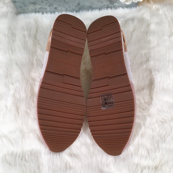 NEW Michael Kors Allie Leather Trainers Rose Gold - Picture 5 of 6